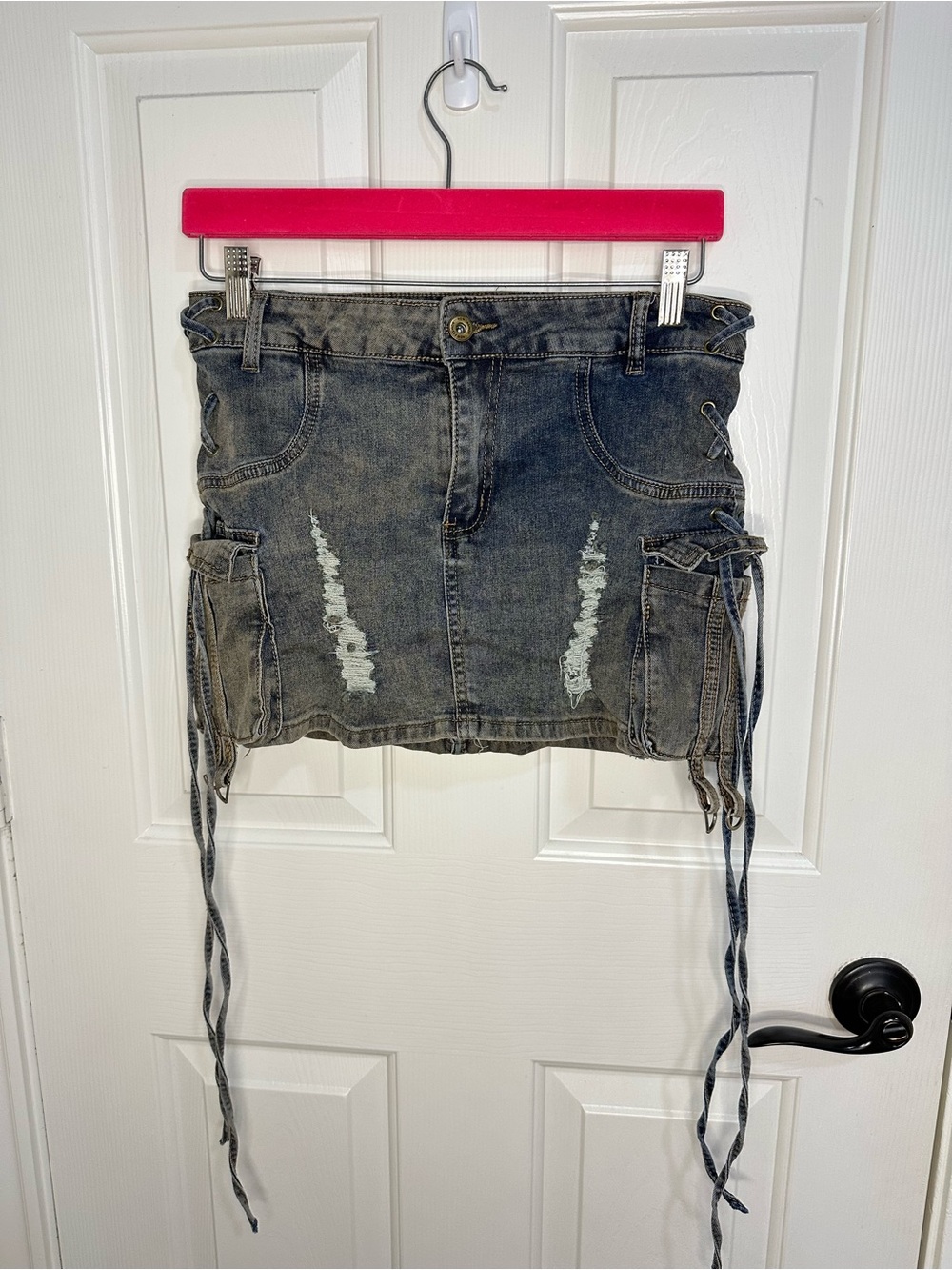 IMMODEL Y2K Style Dyed Corset Side Cargo Mini Skirt Skort Streetwear Skater - Picture 2 of 9